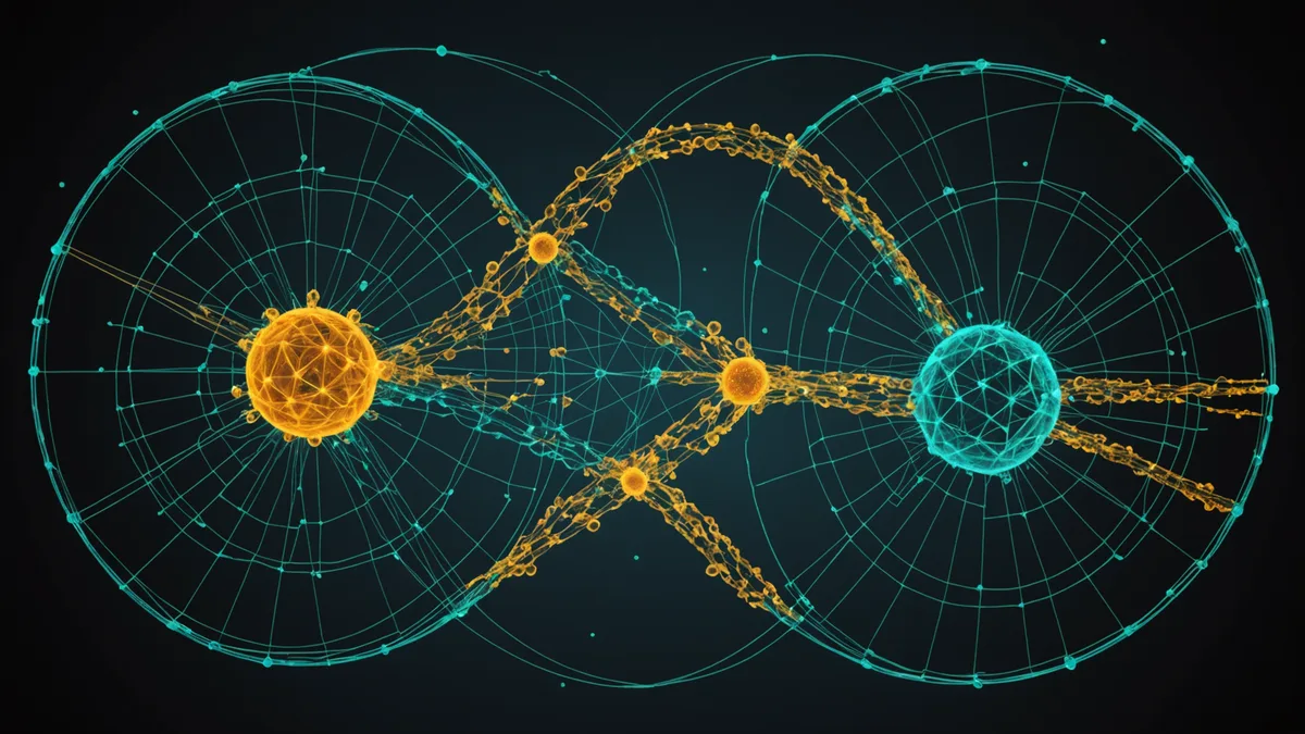 Abstract visualization of research collaboration between computational and wet-lab teams