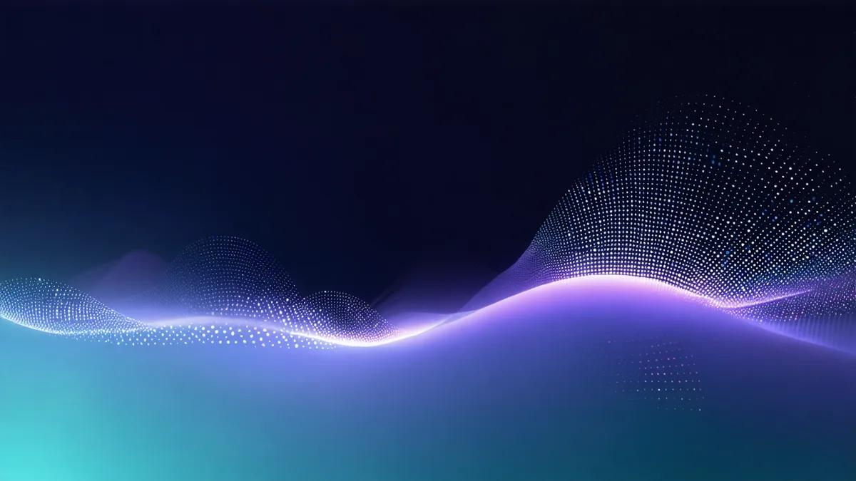 Abstract visualization of embedding space drift over breeding cycles showing population shift
